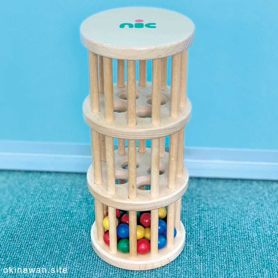 ドイツ ニック社 NIC ドラム玉落とし ガラガラ 木のおもちゃ 知育玩具